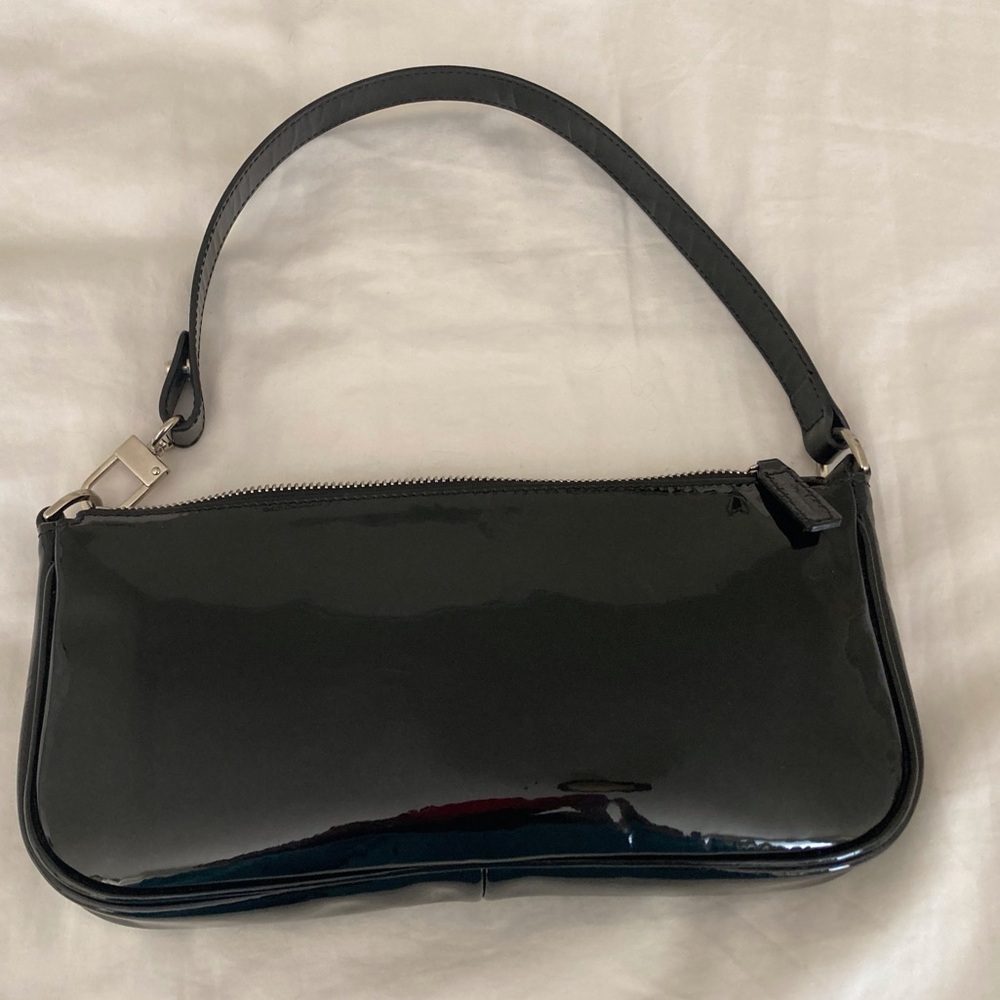 Rachel Black Patent Leather Handbag